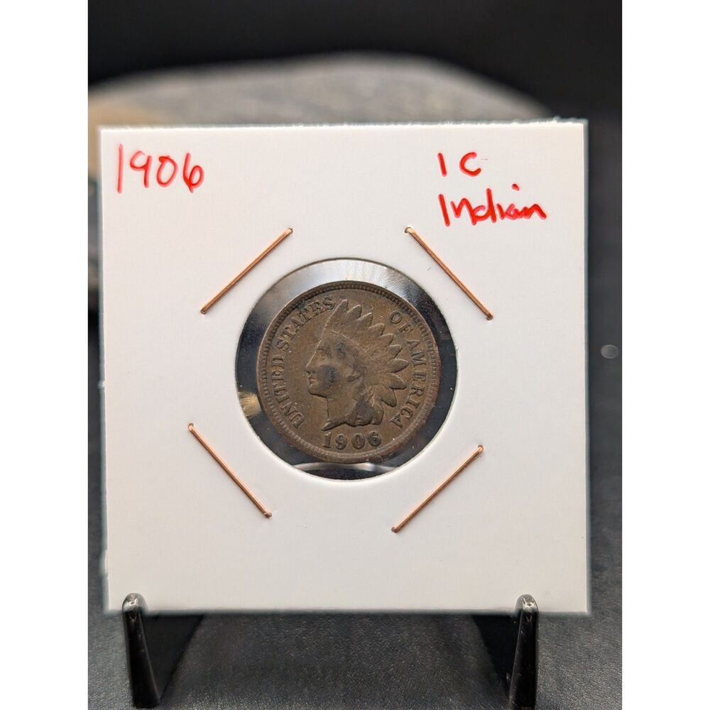 1906 Indian Head Cent 1c Penny US Mint Antique Copper Coin Philadelphia